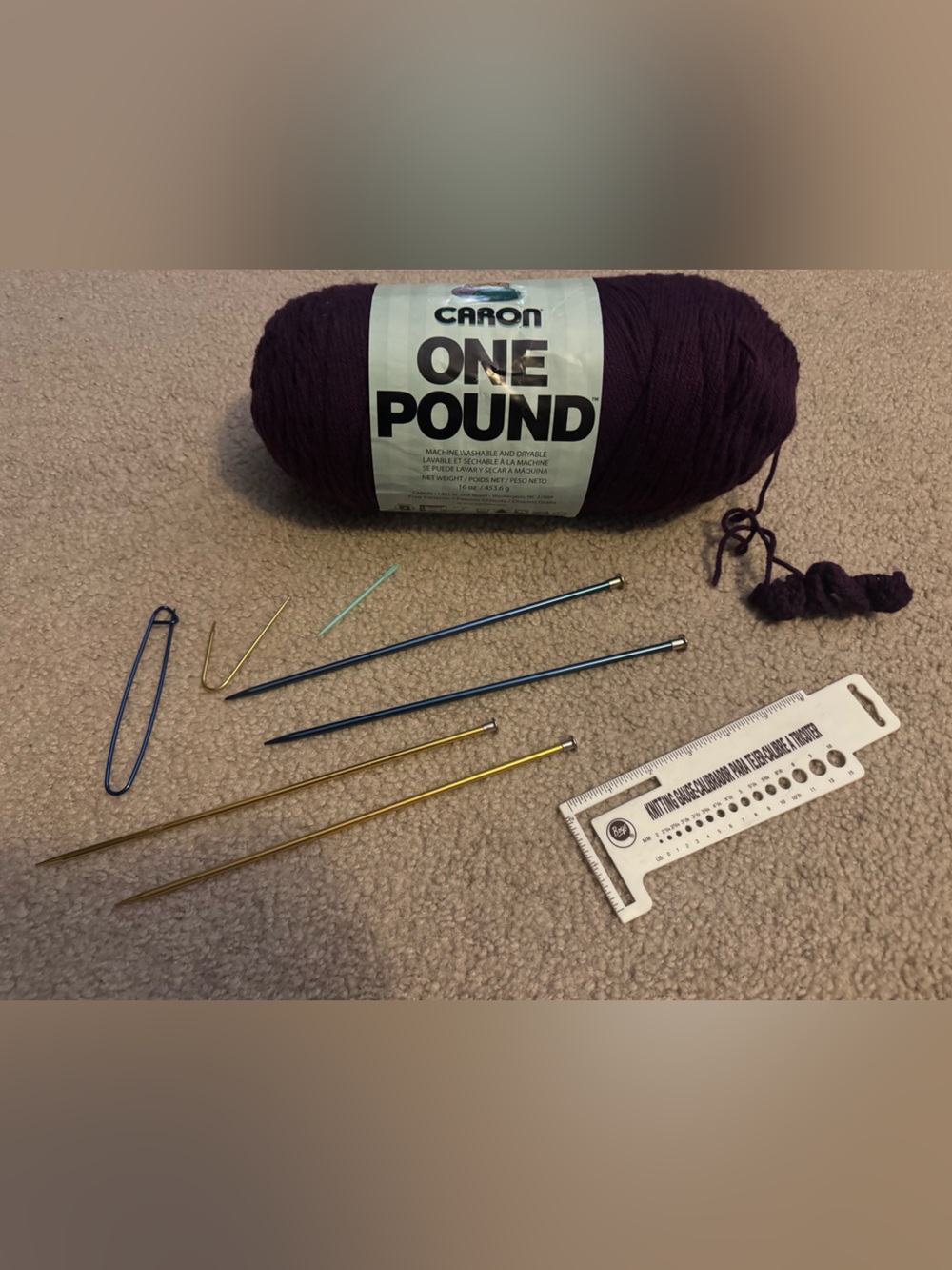 Caron One Pound Yarn - Deep Plum